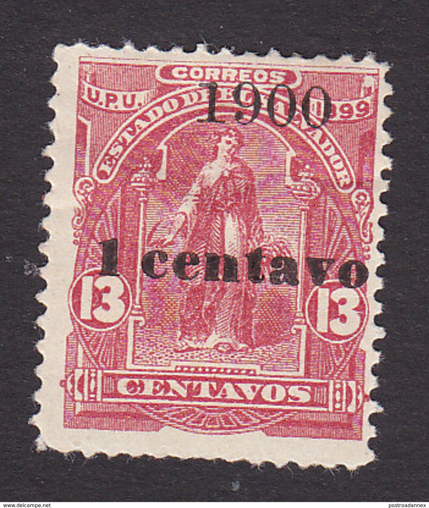 El Salvador, Scott #242, Mint Hinged, Ceres Surcharged, Issued 1900 - El Salvador