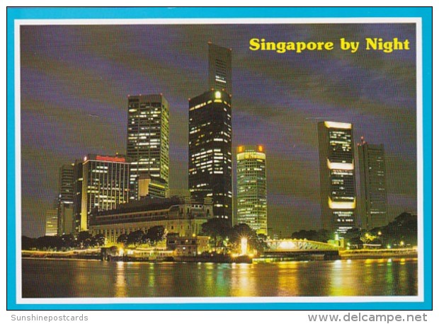 Singapore Financial Heart Skyline At Night - Singapore