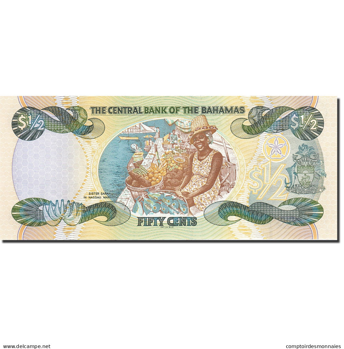 Billet, Bahamas, 1/2 Dollar, 2000, 2001, KM:68, NEUF - Bahamas