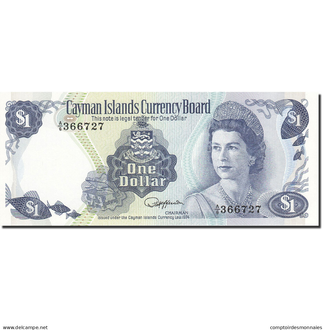 Billet, Îles Caïmans, 1 Dollar, 1974, 1985, KM:5e, SPL - Isole Caiman