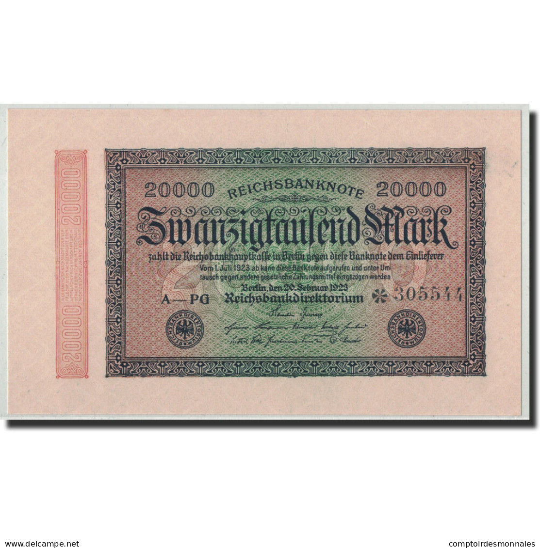 Billet, Allemagne, 20,000 Mark, 1923, 1923-02-20, KM:85c, NEUF - 20.000 Mark