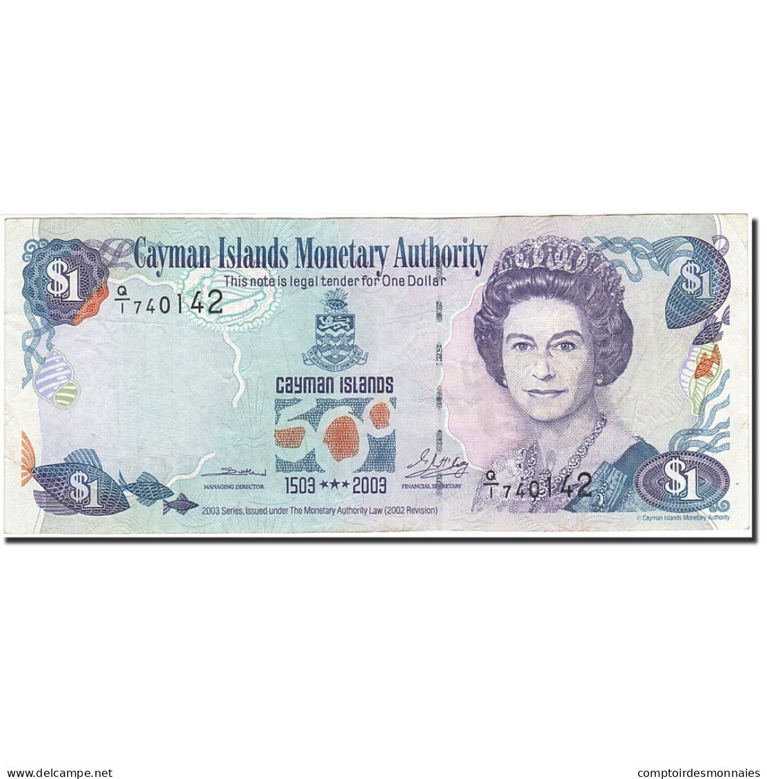 Billet, Îles Caïmans, 1 Dollar, 2003, 2003, KM:30a, TTB - Kaaimaneilanden