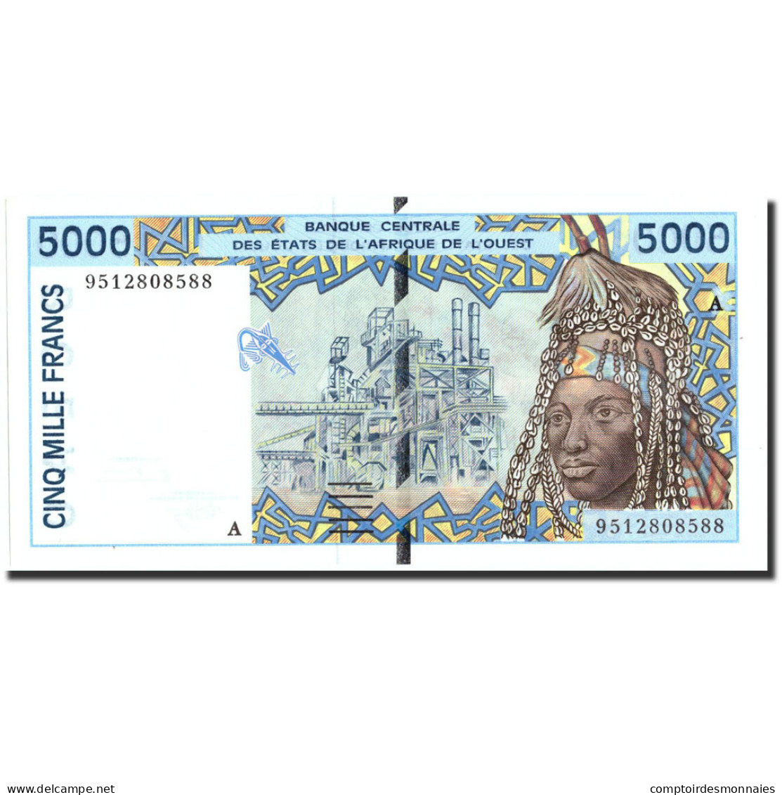 Billet, West African States, 5000 Francs, Undated (1992-2003), Undated - West African States