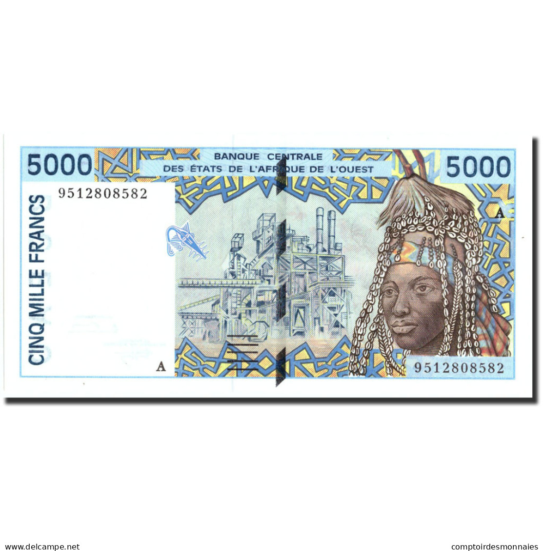 Billet, West African States, 5000 Francs, Undated (1992-2003), Undated - États D'Afrique De L'Ouest