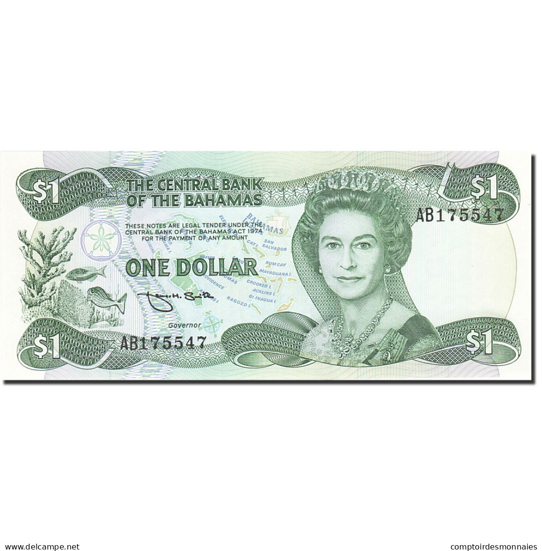 Billet, Bahamas, 1 Dollar, 1984, 1984, KM:43b, NEUF - Bahamas