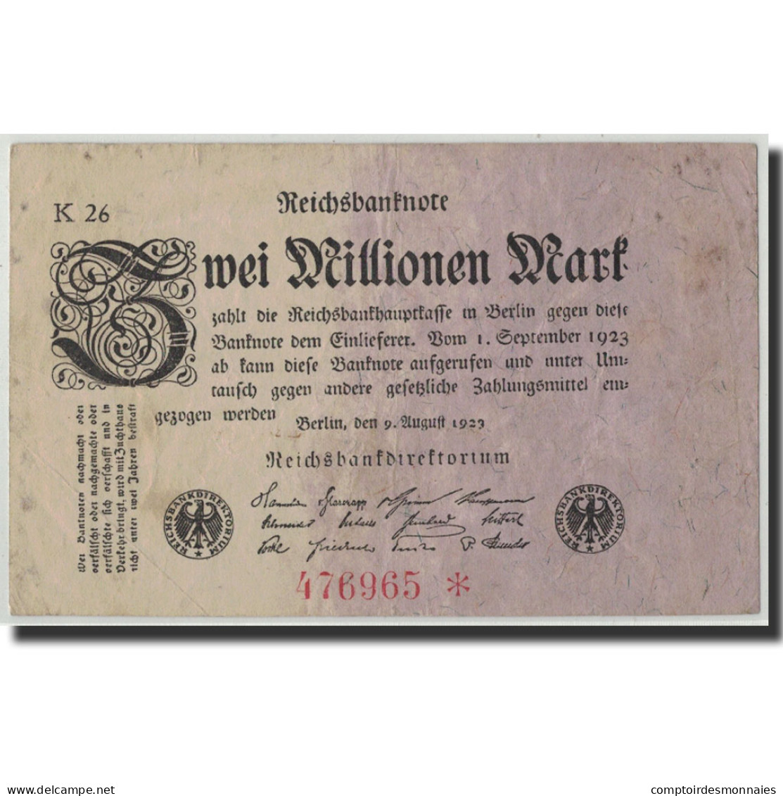 Billet, Allemagne, 2 Millionen Mark, 1923, 1923-09-01, KM:103, TB - 2 Mio. Mark