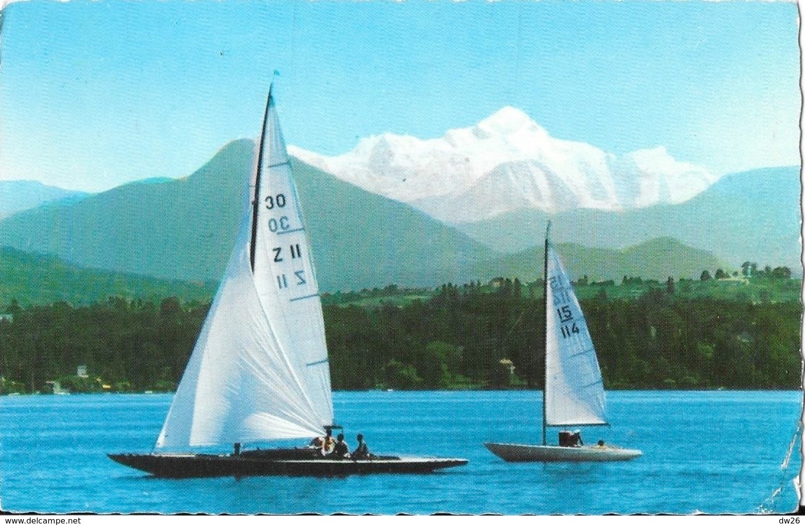 Genève - Voile: Régates Sur Le Lac Léman, Mont Blanc - Edition Bovey & Cie - Voile