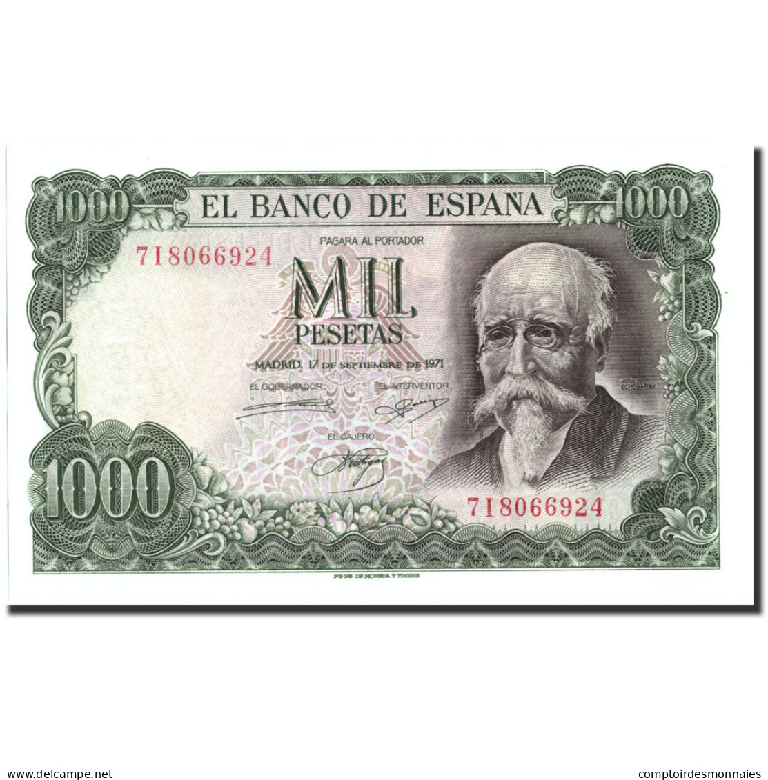 Billet, Espagne, 1000 Pesetas, 1971, 1971-09-17, KM:154, SPL - 1000 Peseten