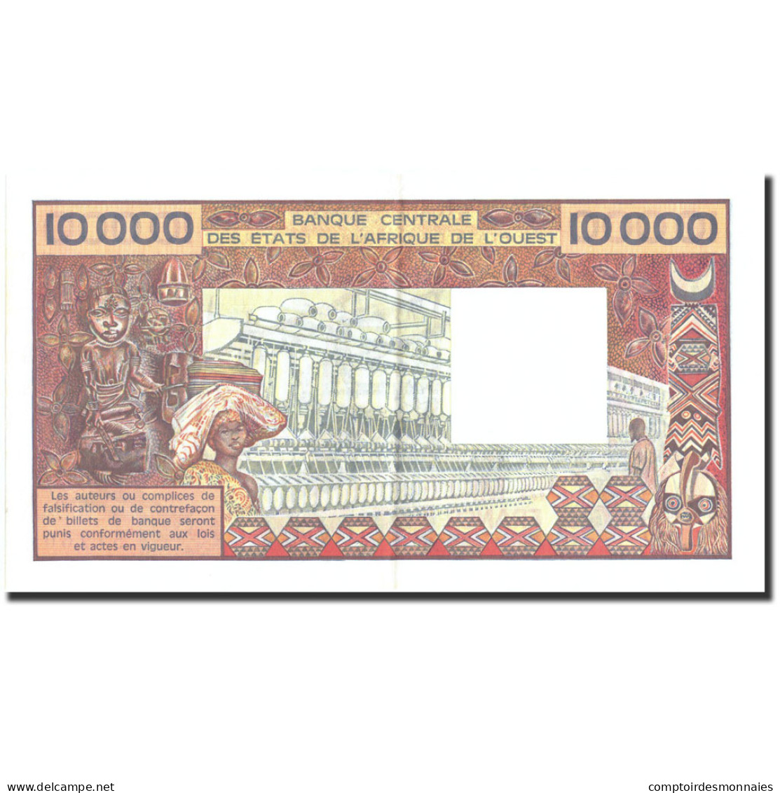 Billet, West African States, 10,000 Francs, Undated (1977-92), Undated - West African States