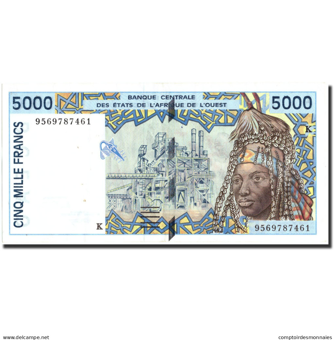 Billet, West African States, 5000 Francs, 1995, 1995, KM:713Kd, TTB+ - West African States