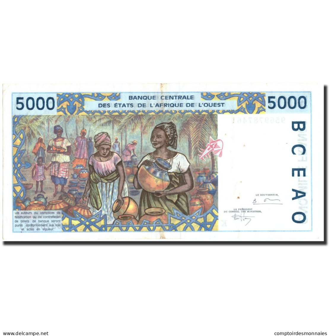 Billet, West African States, 5000 Francs, 1995, 1995, KM:713Kd, TTB+ - États D'Afrique De L'Ouest