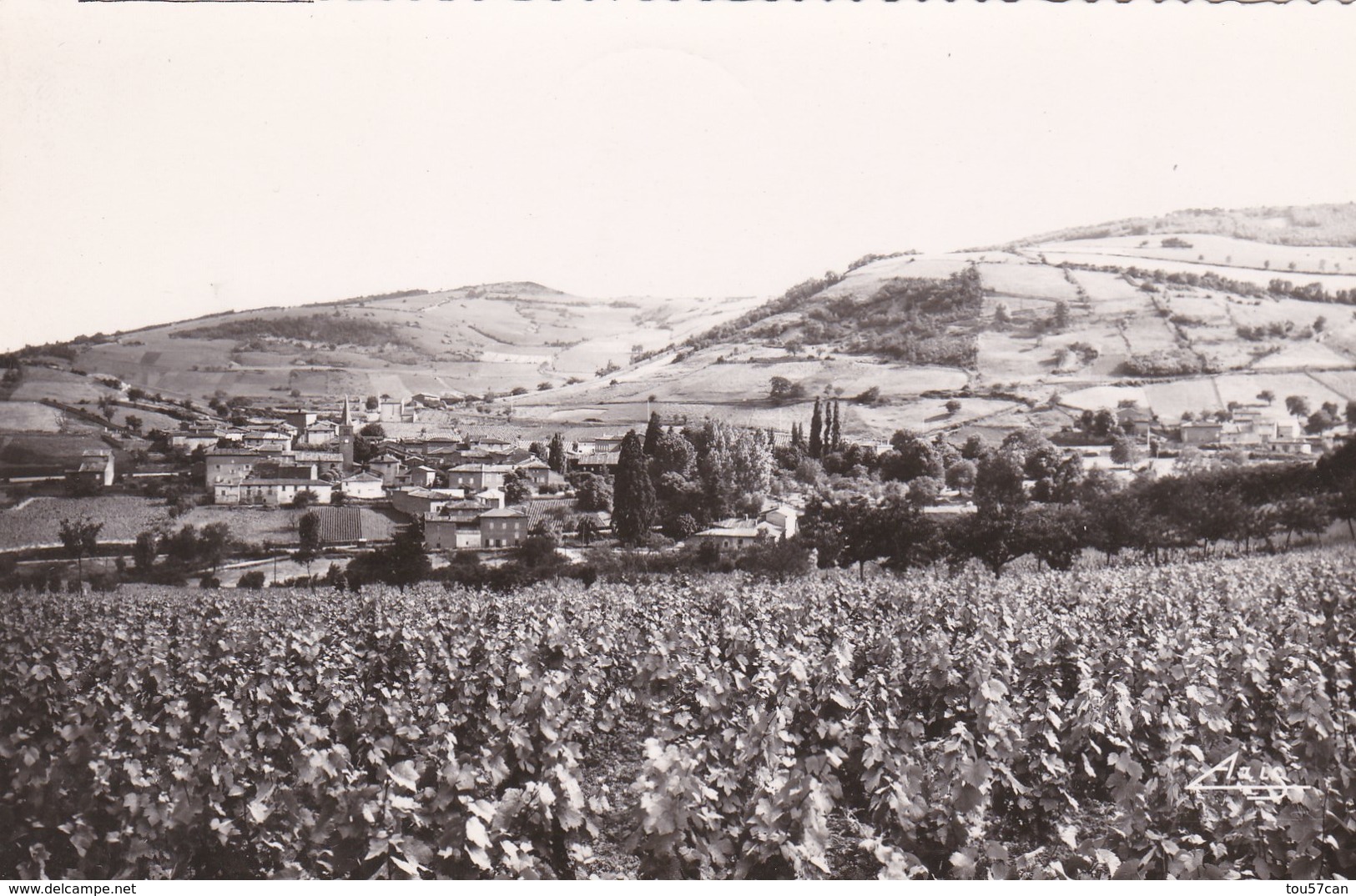 VILLE SOUS JARNIOUX  - RHÔNE - (65) - CPSM  - BEL AFFRANCHISSEMENT POSTAL DE 1954. - Autres & Non Classés