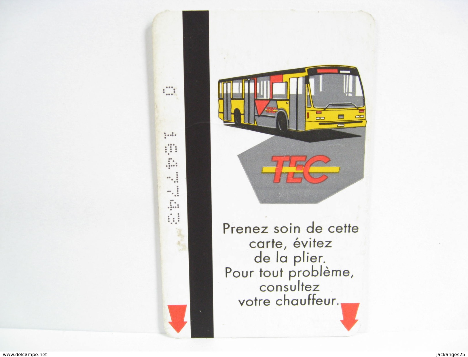 TEC  N° 4 UNE CARTE DE BUS METRO TRAM - Europe