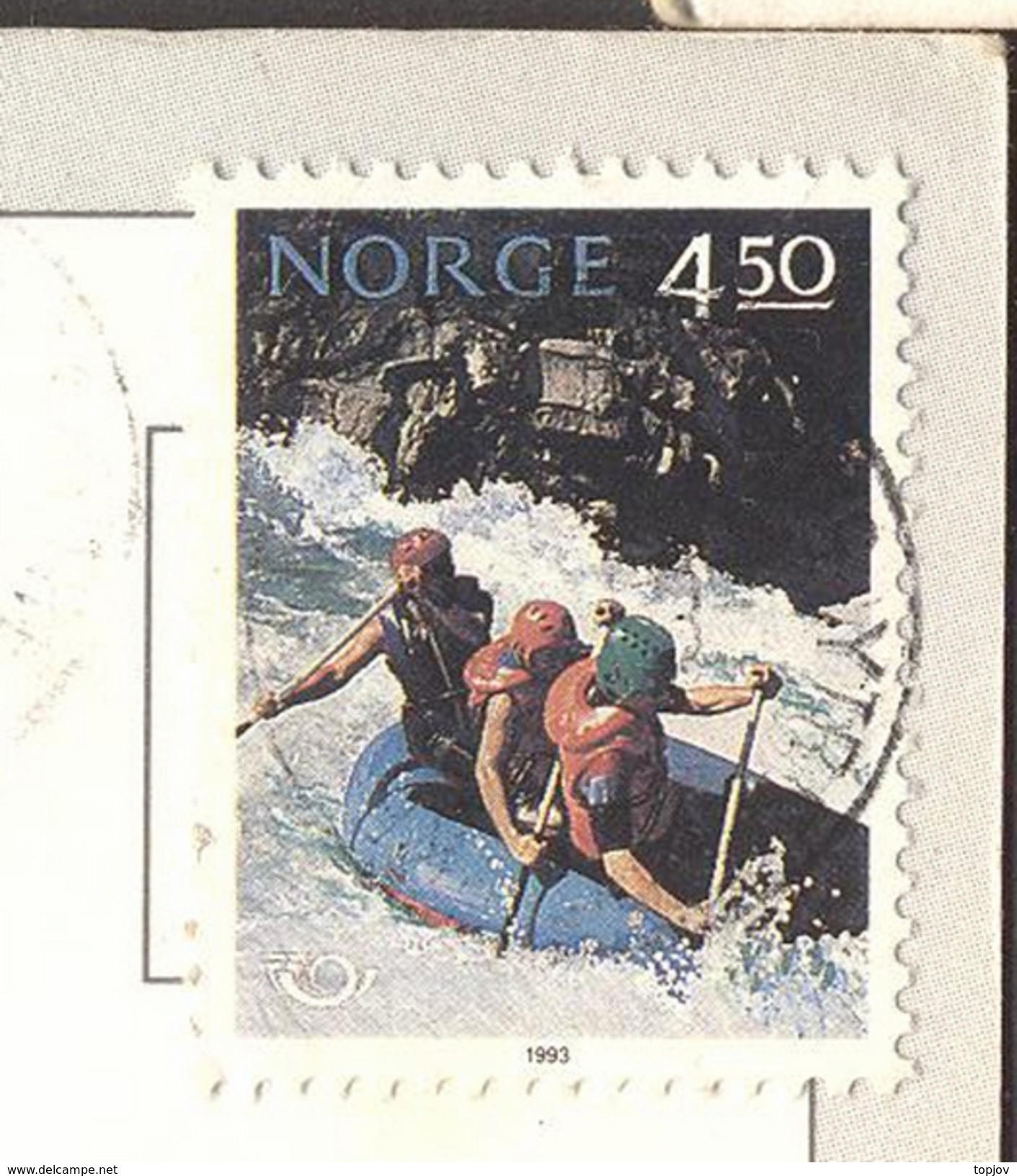NORGE - RAFTING  - On Postcard - 1993 - Rafting