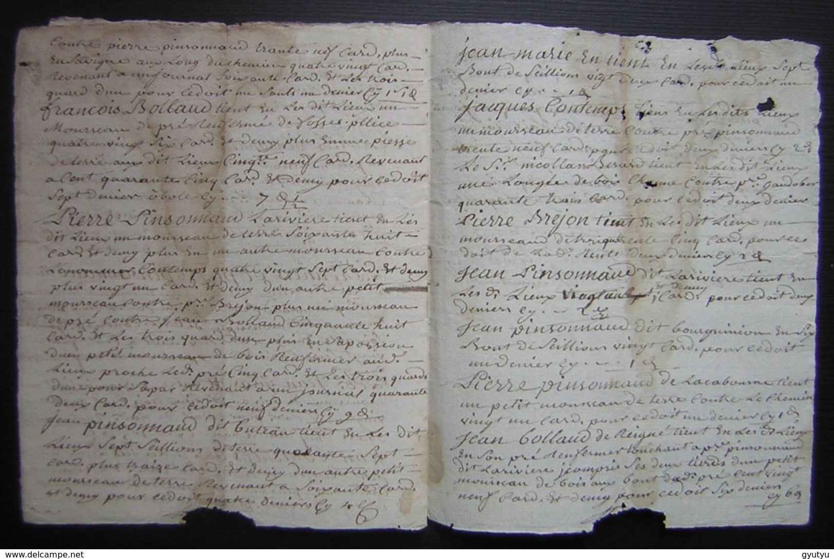 1773 Charente, Paroisse D'Aumagne Partage D'héritage, Nombreux Noms 6 Pages, à Voir ! - Manuscrits