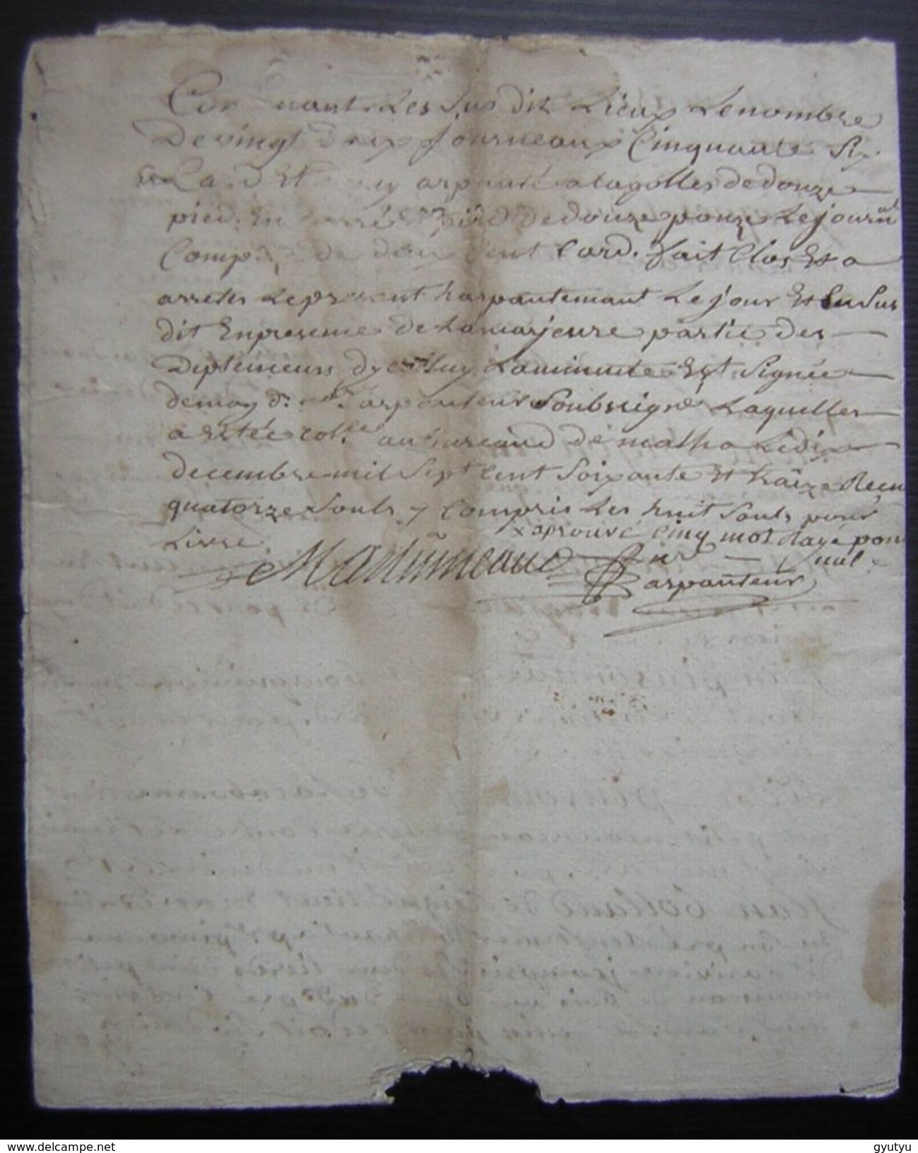 1773 Charente, Paroisse D'Aumagne Partage D'héritage, Nombreux Noms 6 Pages, à Voir ! - Manuscrits