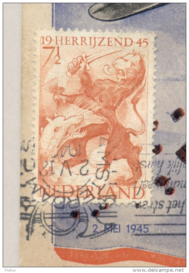 Nederland - 1947 - Bevrijdingszegels Op Speciale Kaart Voedselbombardement - Thank You America -lokaal Amsterdam - Brieven En Documenten