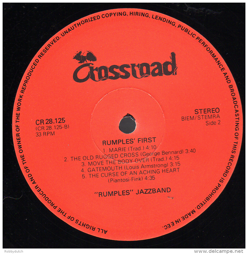 * LP *  THE RUMPLES' JAZZBAND - RUMPLES' FIRST (Holland 1982 On Crossroad EX!!!) - Jazz