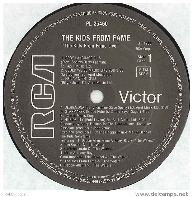 * LP *  THE KIDS FROM FAME - LIVE! (France 1983) - Disco, Pop
