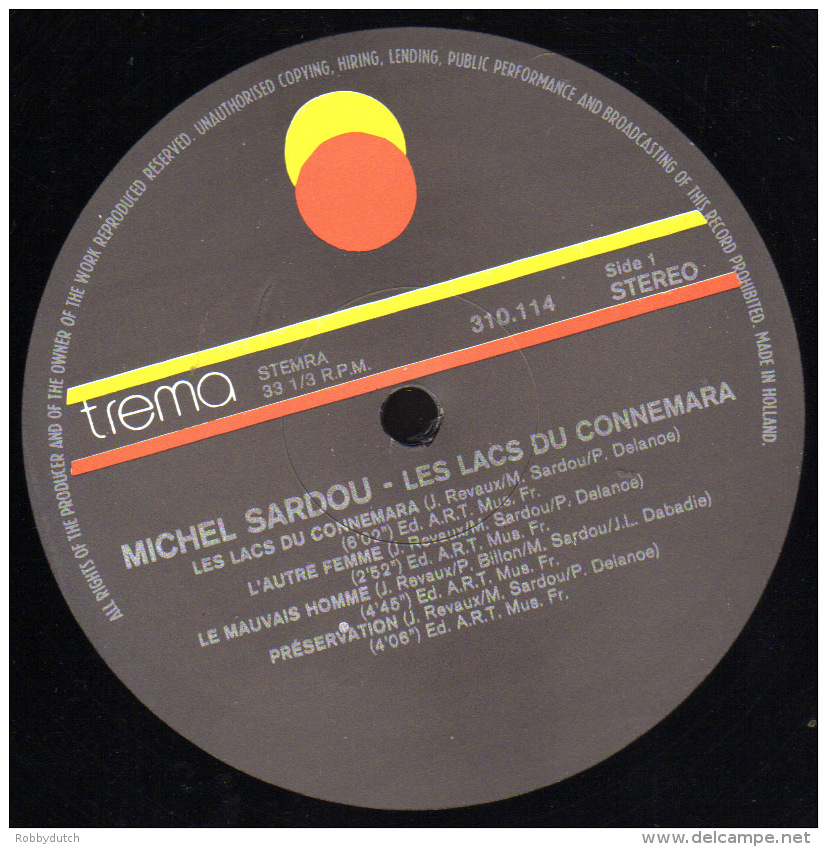 * LP *  MICHEL SARDOU - LES LACS DU CONNEMARA (Holland 1981) - Otros - Canción Francesa