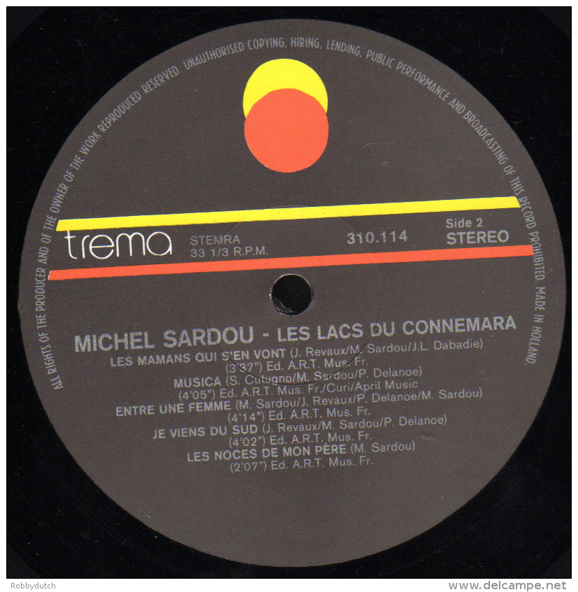 * LP *  MICHEL SARDOU - LES LACS DU CONNEMARA (Holland 1981) - Andere - Franstalig