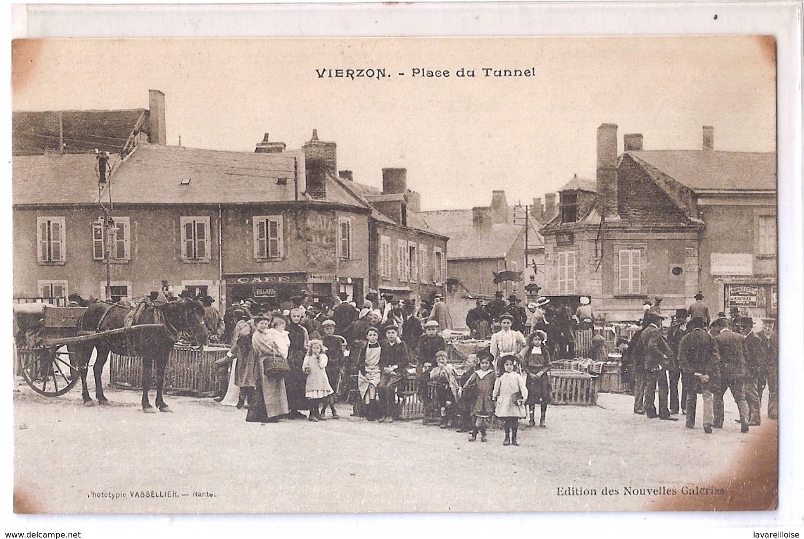 CPA 18 VIERZON PLACE DU TUNNEL RARE !! - Vierzon