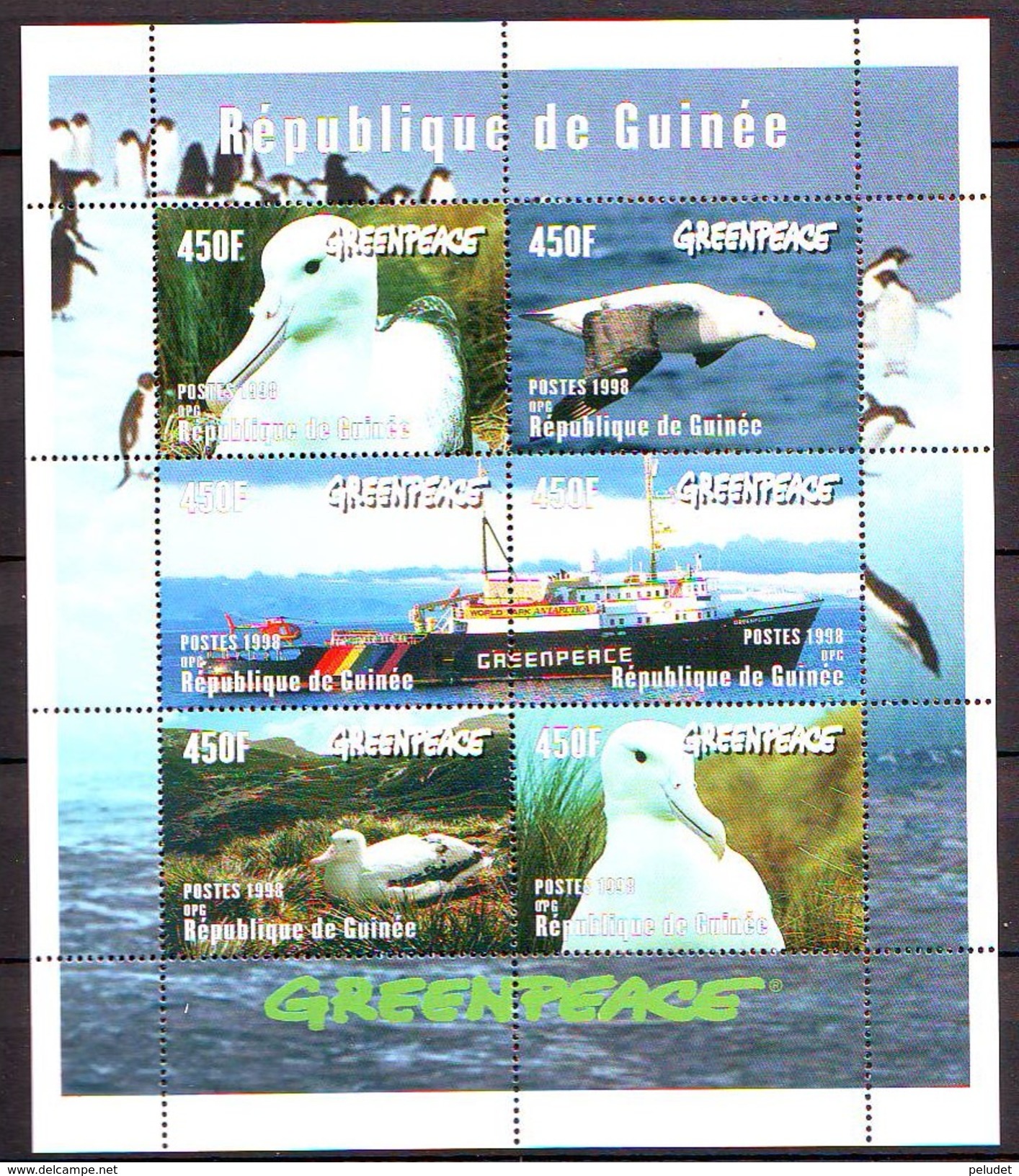 Guinea Rep., 1998, Greenpeace 6v M/s, Yvert Et Tellier 1207-1212, Mint ** - Guinea (1958-...)