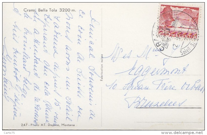 Suisse - Saint-Luc Bella Tola - Crans - Postmarked 1959 - Saint-Luc