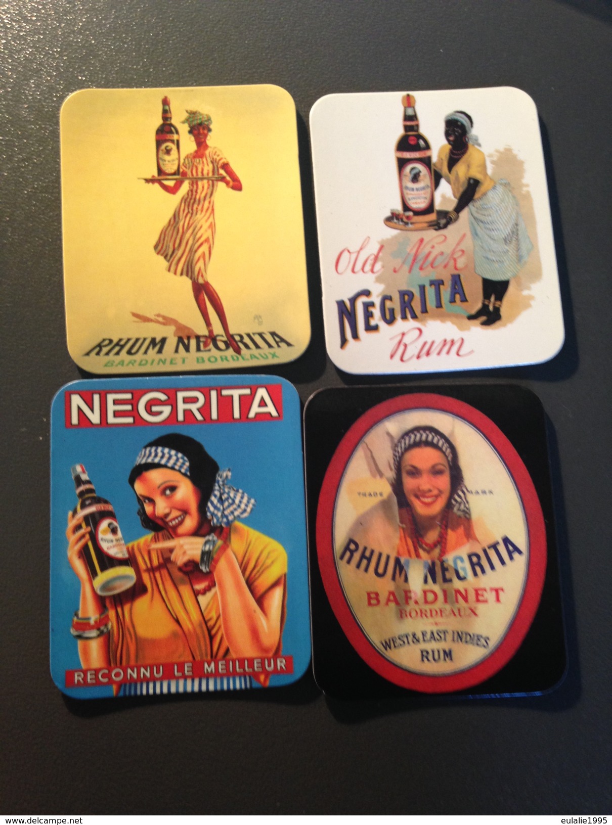 4 MAGNETS Rhum NEGRITA Reproduction Ancienne Publicite Ou Affiche - Reklame