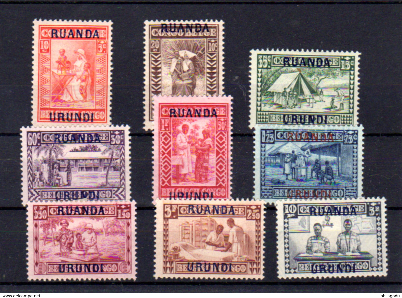 1930  Ruanda  Goutte De Lait  éducation , 81 / 89*, Cote 70 &euro;, - Neufs