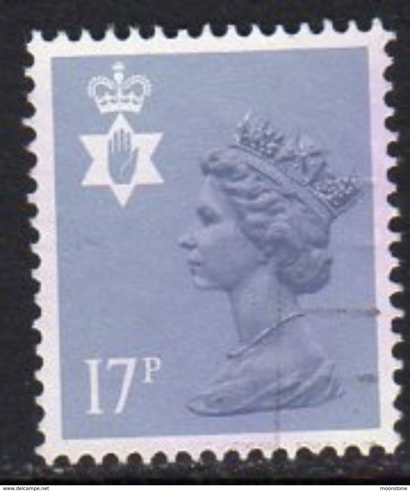 GB N. Ireland 1971-93 17p Grey Blue Questa Regional Machin, Type II, Used, SG 43Ea - Nordirland