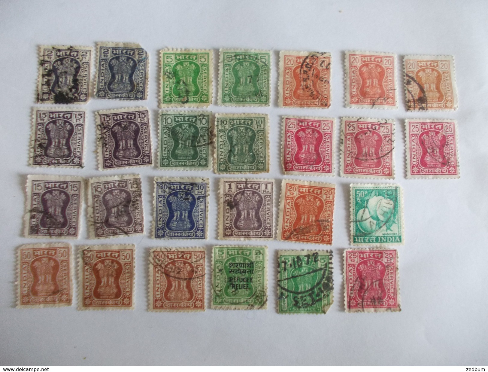 TIMBRE Inde India Valeur 32.10 &euro; - Oblitérés