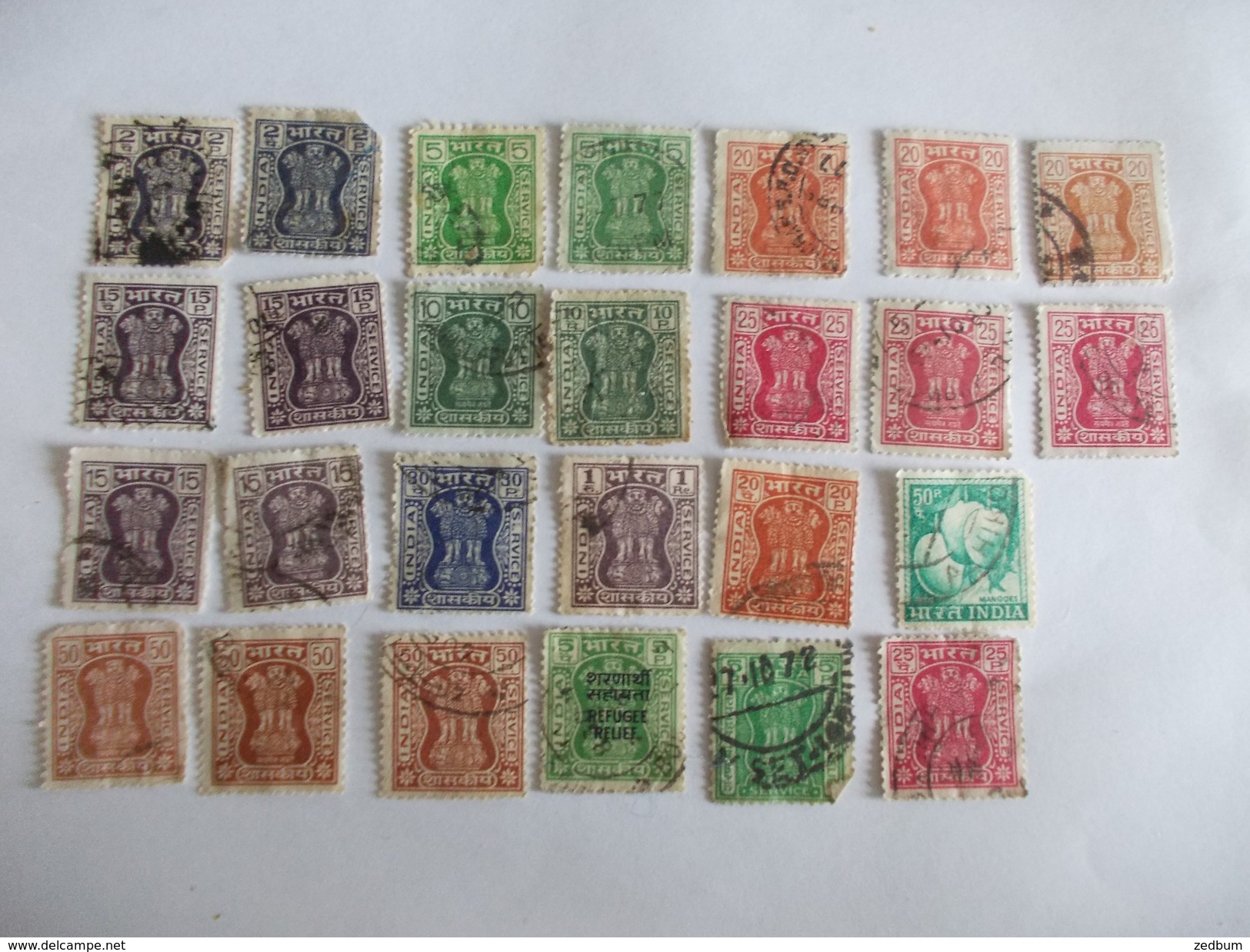 TIMBRE Inde India Valeur 32.10 &euro; - Used Stamps