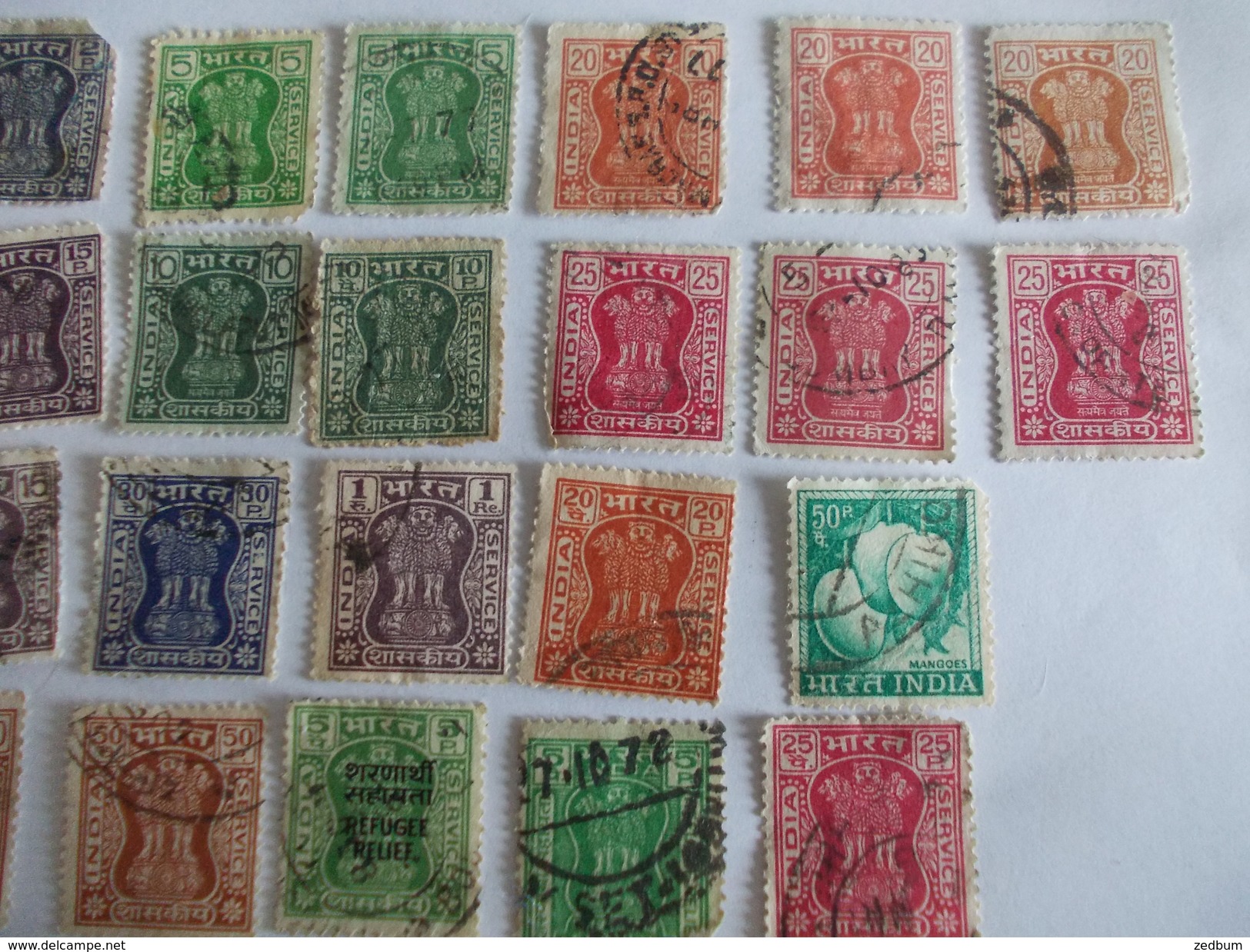 TIMBRE Inde India Valeur 32.10 &euro; - Oblitérés