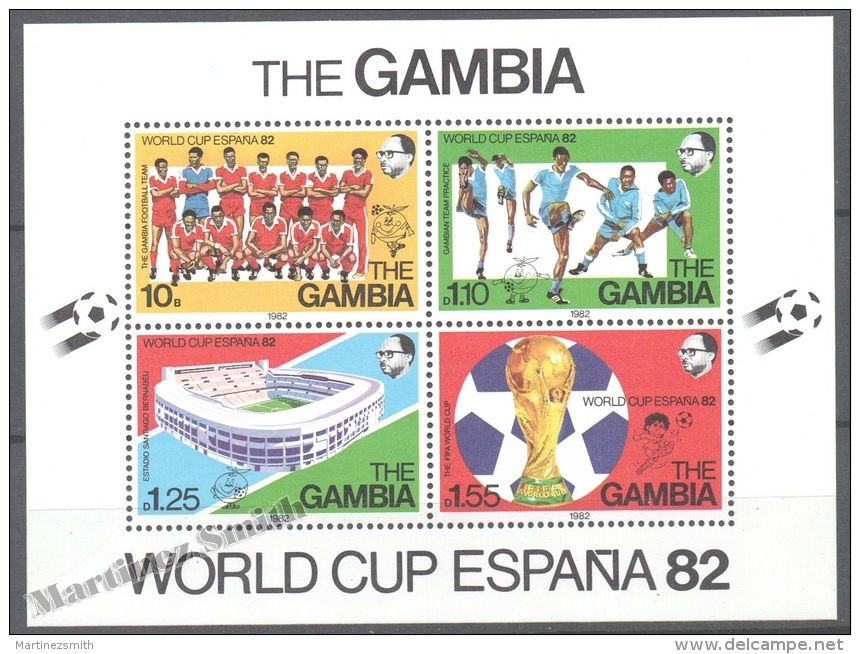 Gambia - Gambie 1982 Yvert BF 6, Espa&ntilde;a 82 Football World Cup - Miniature Sheets - MNH - Gambia (1965-...)