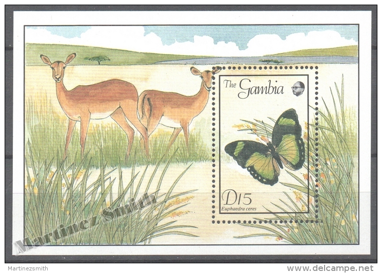 Gambia - Gambie 1988 Yvert BF 66, Butterflies Of Gambia, Fauna (II) - Miniature Sheet - MNH - Gambia (1965-...)