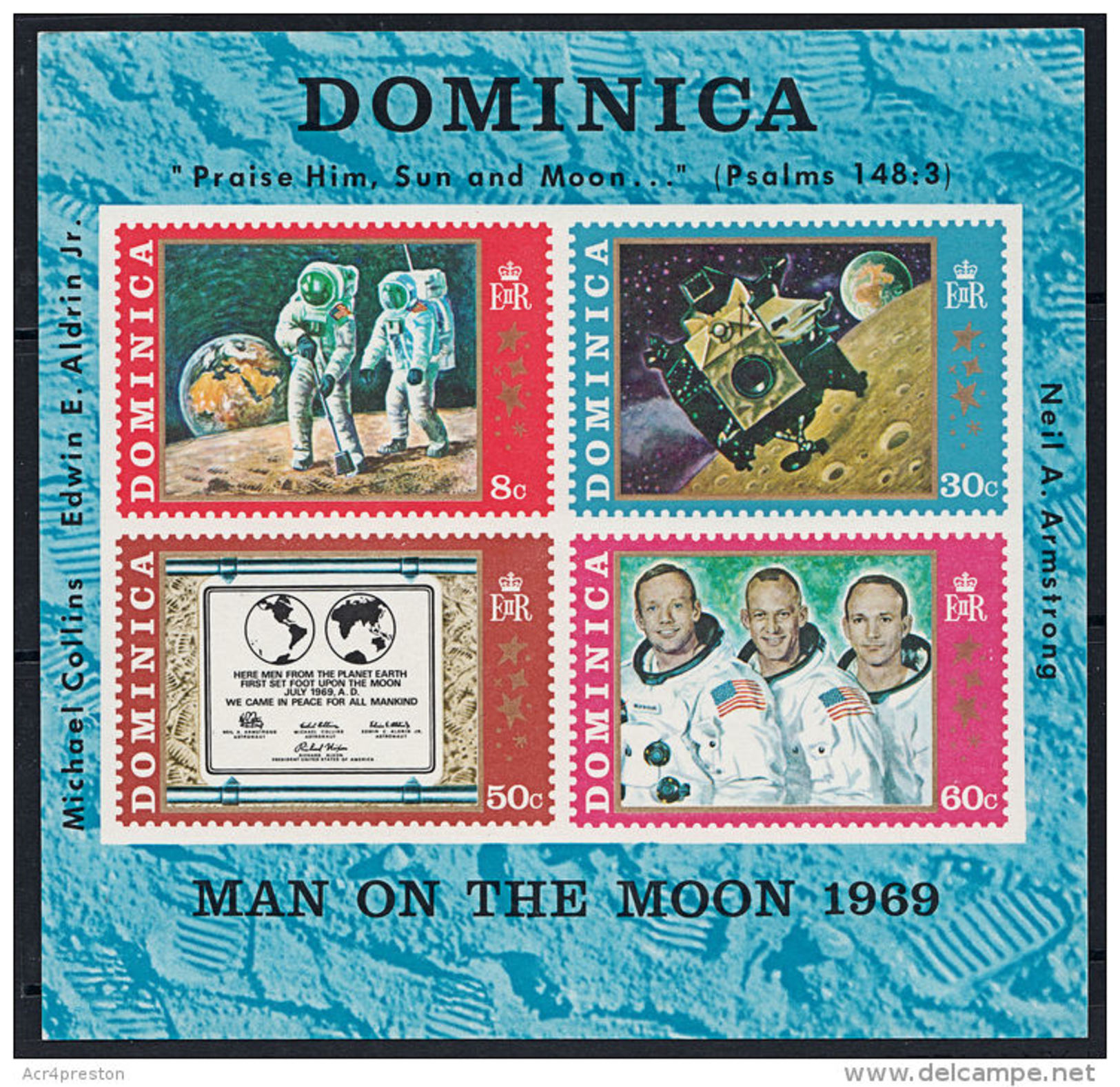 A0314 DOMINICA 1969, SG MS302 Moon Landing M-sheet  MNH - Dominica (1978-...)