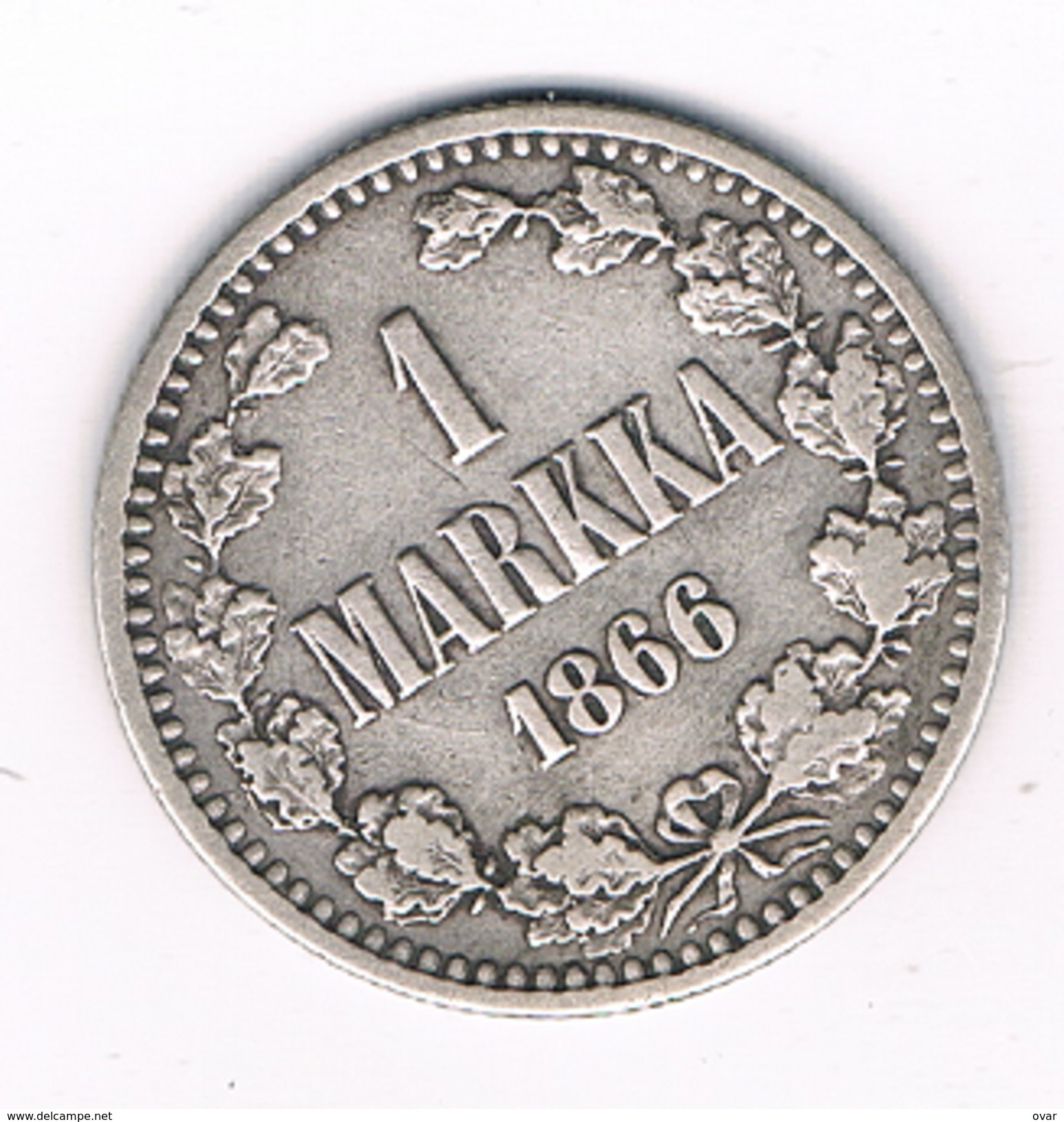 1 MARKKA 1866 ALEXANDER II  FINLAND /1796DD/ - Finlande