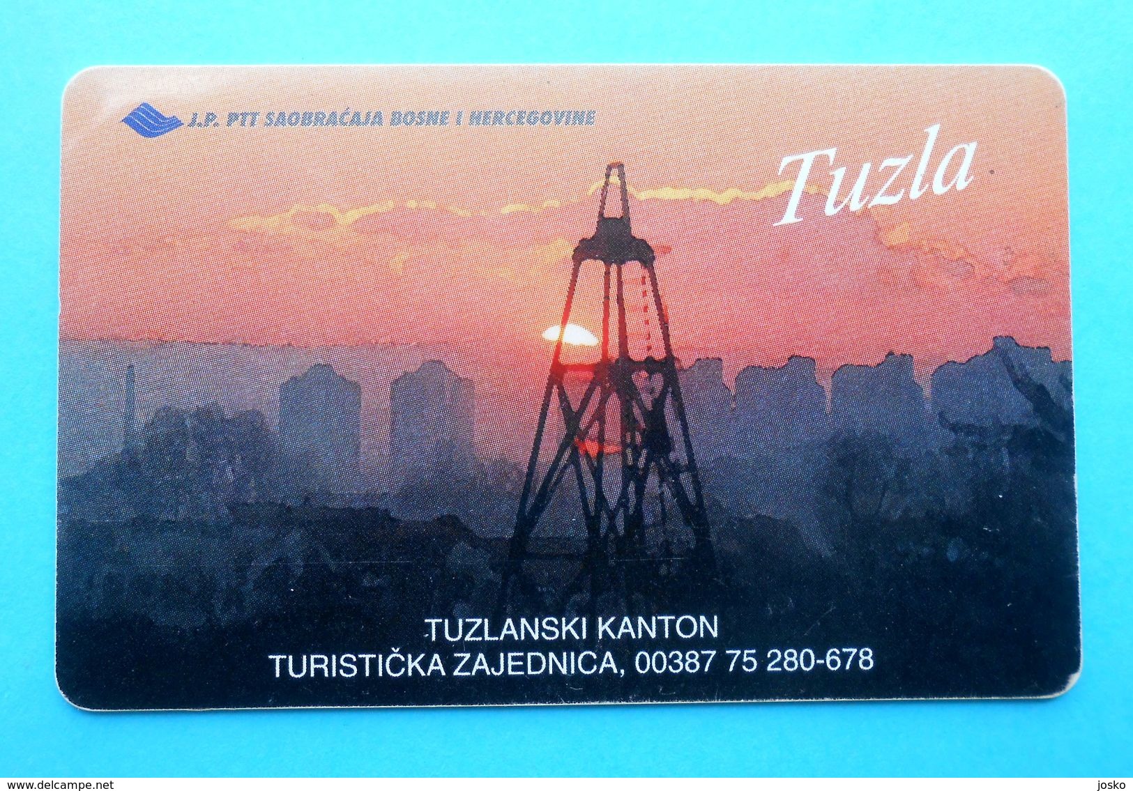 TUZLA  - Bosnia And Herzegovina Old Rare Chip Card 200. Units * Castle - Map - Maps - Town - Bosnia