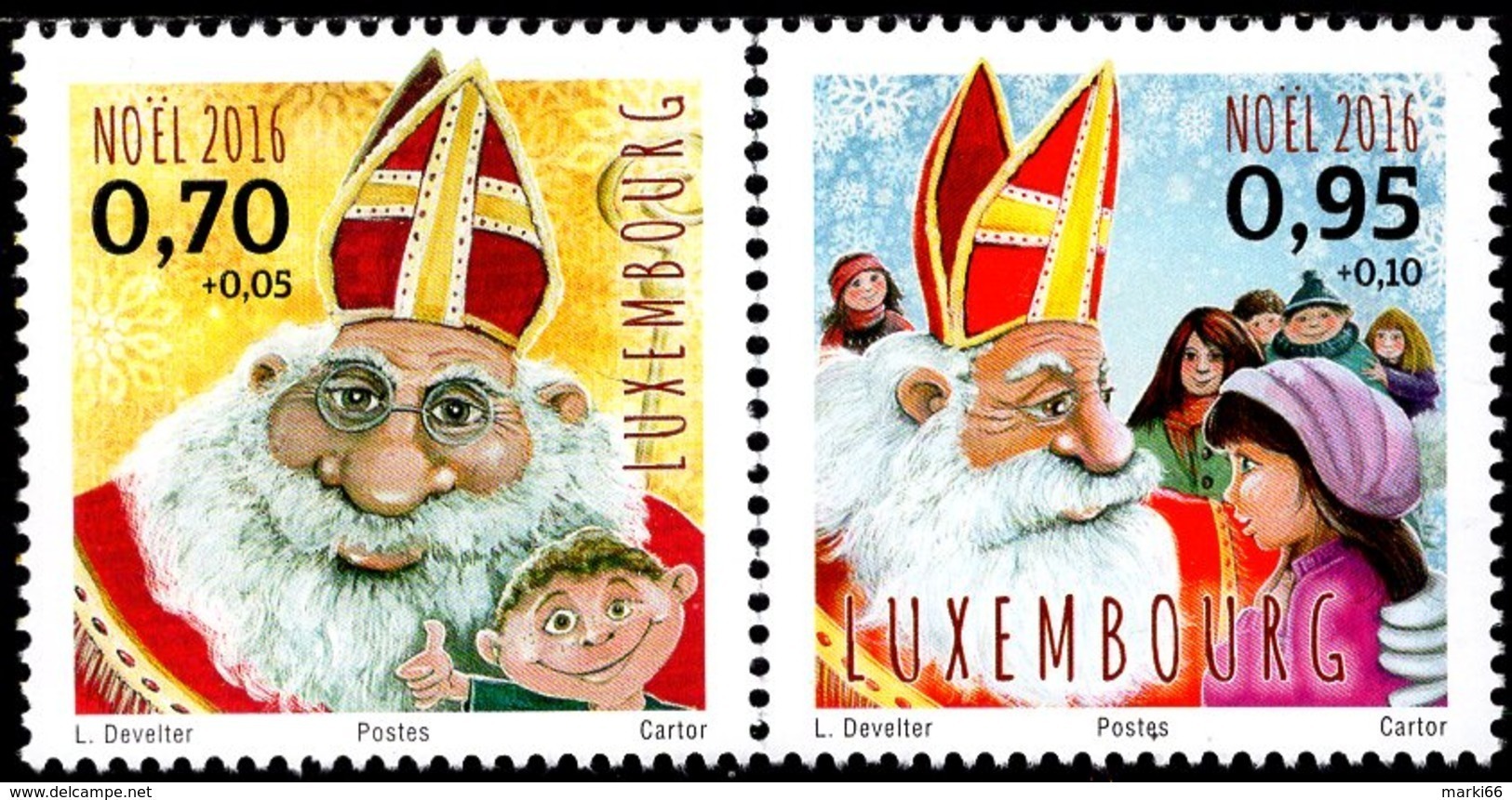 Luxembourg - 2016 - Christmas - Mint Stamp Set - Nuevos