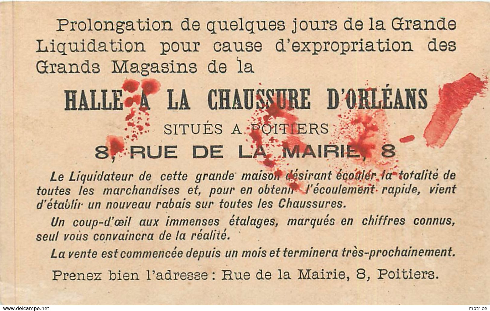 HALLE A LA CHAUSSURE D'ORLEANS- 8 Rue De La Mairie Poitiers, Lot De 2 Chomos . - Autres & Non Classés