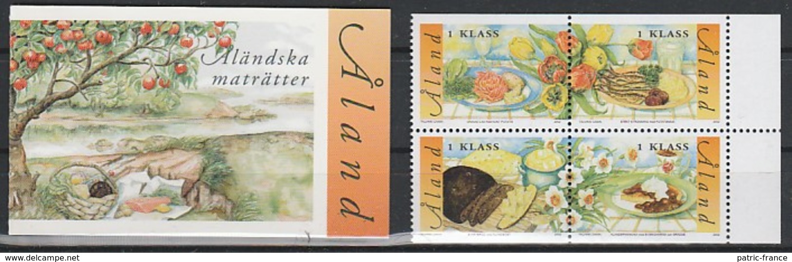 ALAND 2002 - Yv 203-206 + Carnet C151 ** - Plats Typiques (cote 21.00) - Aland