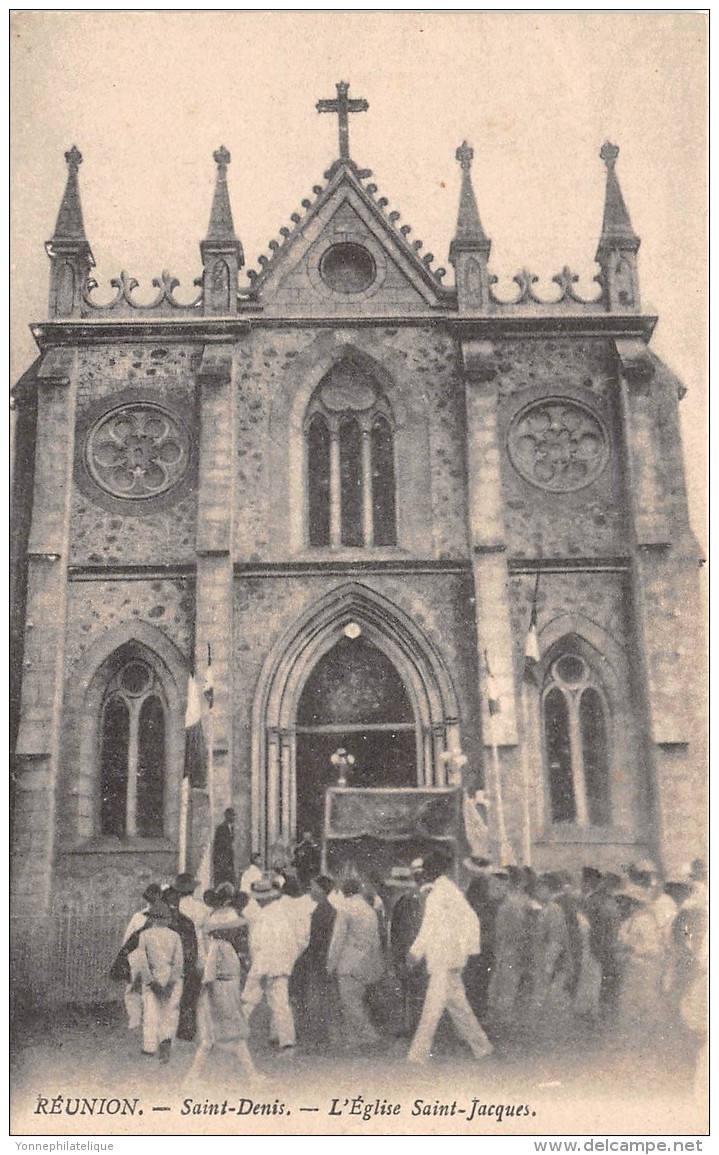 LA REUNION - Saint Denis / Eglise St Jacques - Beau Cliché Animé - Réunion