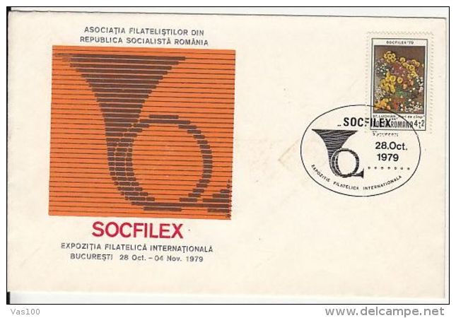 SOCFILEX PHIILATELIC EXHIBITION, PAINTING STAMP, SPECIAL COVER, 1979, ROMANIA - Cartas & Documentos