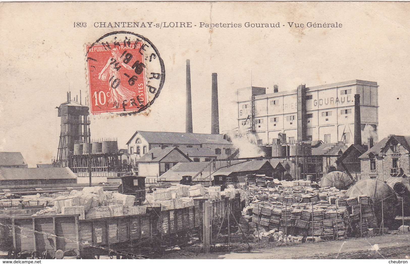 44. CHANTENAY SUR LOIRE. CPA PEU COURANTE. VUE GÉNÉRALE DES PAPETERIES GOURAUD. ANNÉE 1910 - Autres & Non Classés