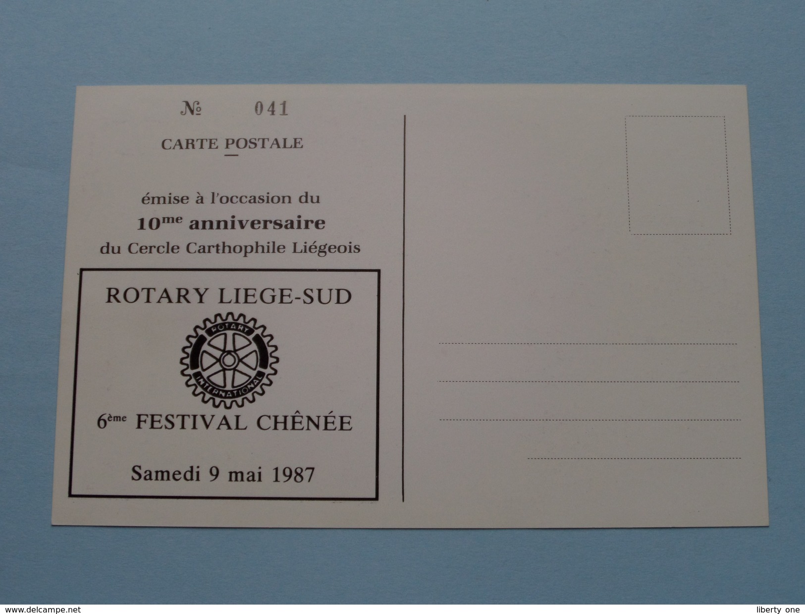 10me Anniversaire Cercle Cartophile Liégeois N° 041 ( Voir Photo ) 1987 Liège !! - Poste & Facteurs