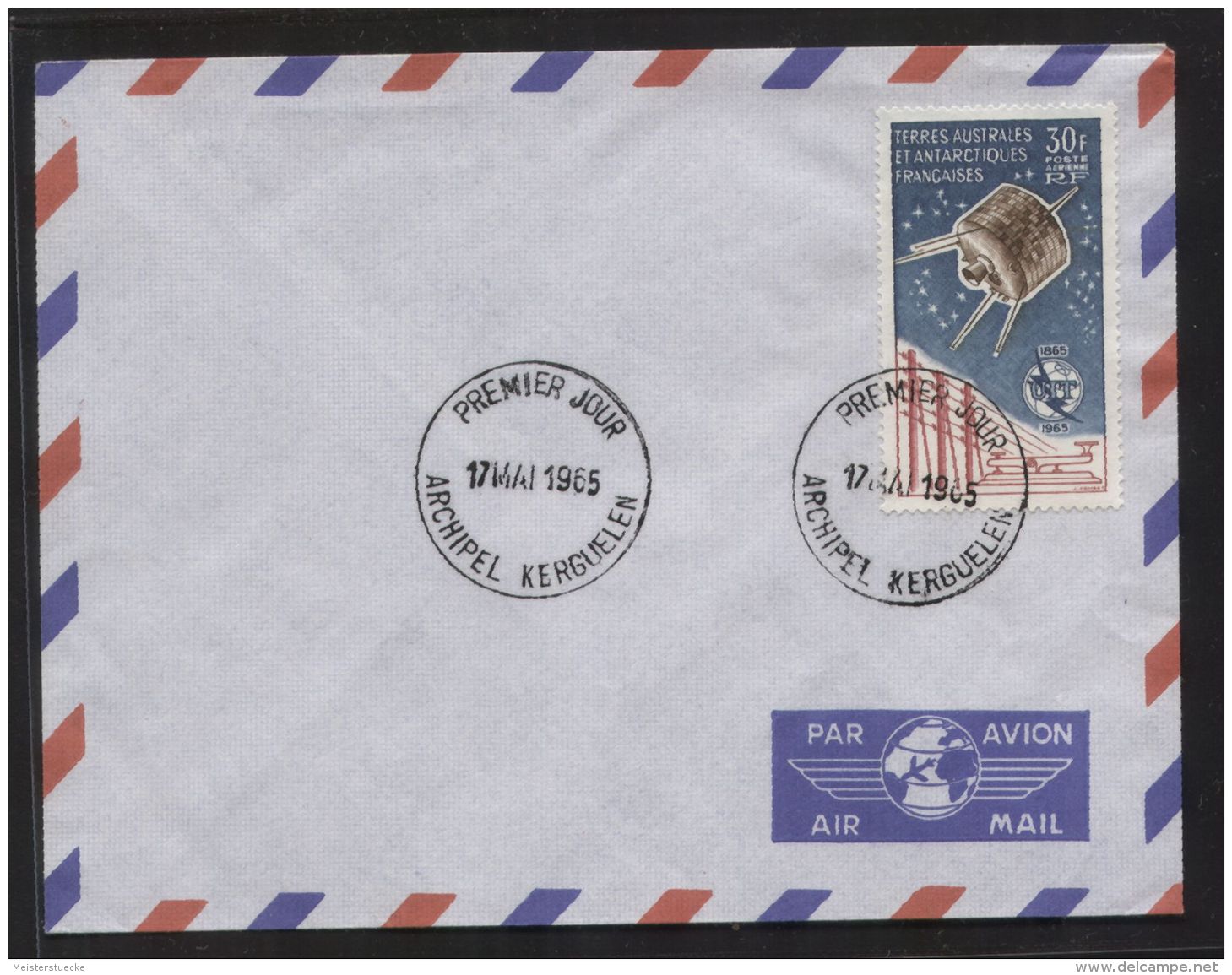 Französische Gebiete In Der Antarktis - MiNr. 32 Auf FDC - 100 Jahre UIT - Mit ESST "ARCHIPEL KERGUELEN" Vom 17.5.1965 - Covers & Documents