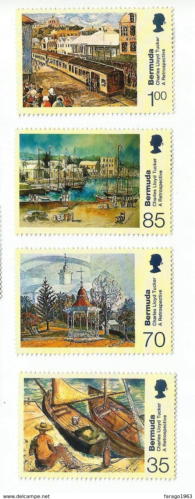 2001 Bermuda Art Paintings Trains Complete Set Of 4  MNH - Bermuda