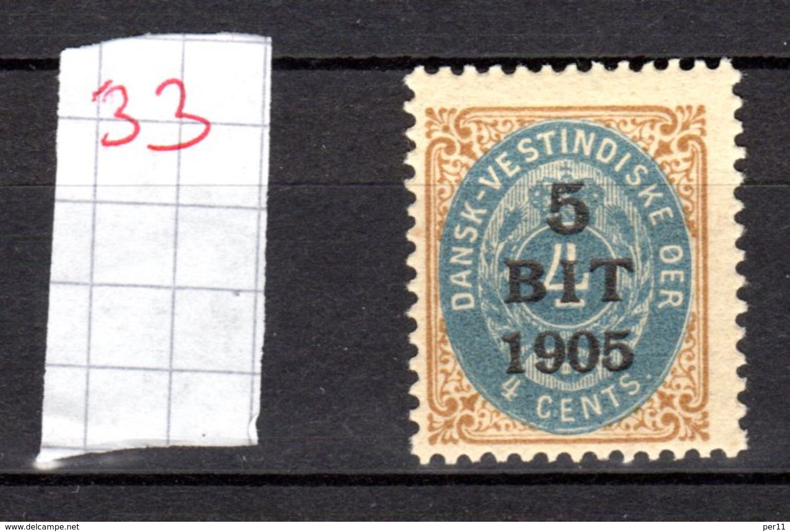 1905 MNH/** 33   (dvi013) - Dänisch-Westindien