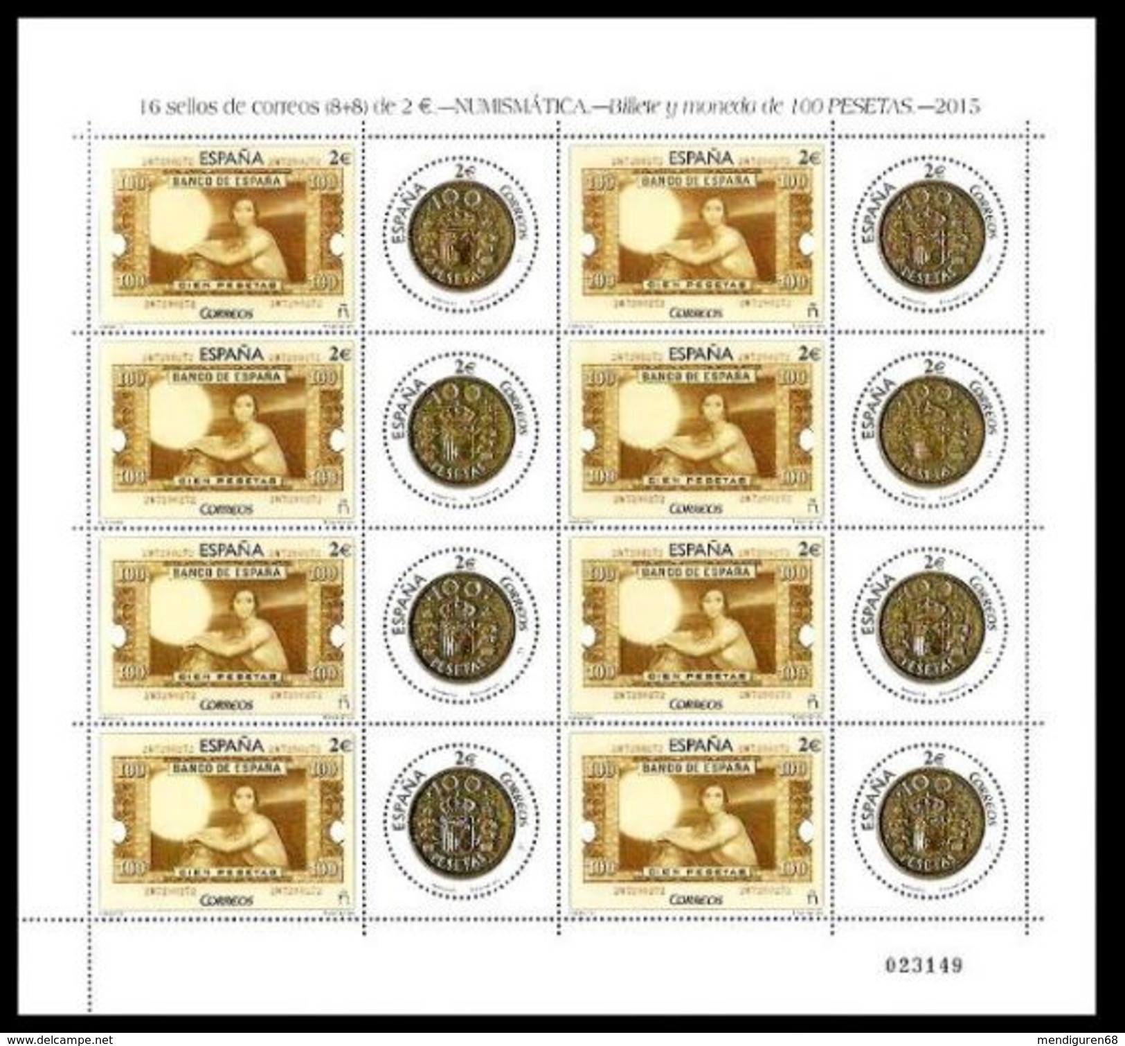 ESPAGNE SPANIEN SPAIN ESPAÑA 2015 BILL-COIN FEUILLET COMPLETE ED 5011-12 - Full Sheets